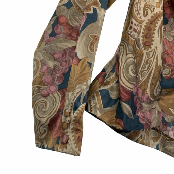 IRENE ALLISON Wrap Grape Vines Blouse S - Picture 5 of 10